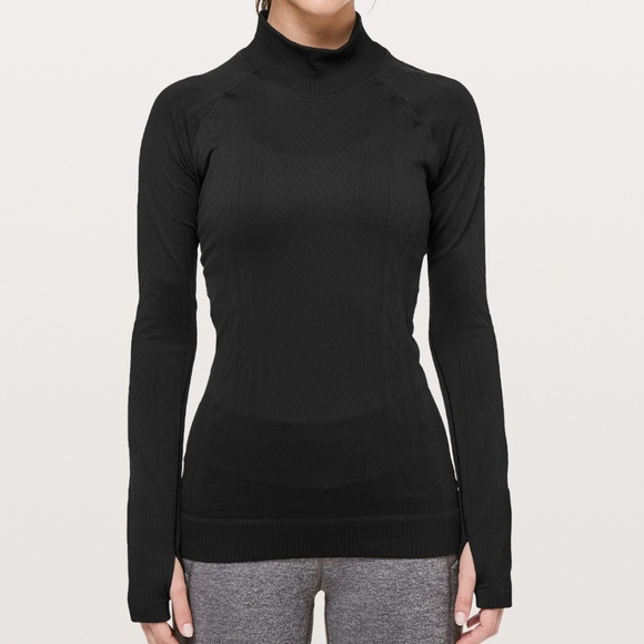 LULULEMON Rest Less Textured Black Mock Neck Top S - Picture 8 of 8
